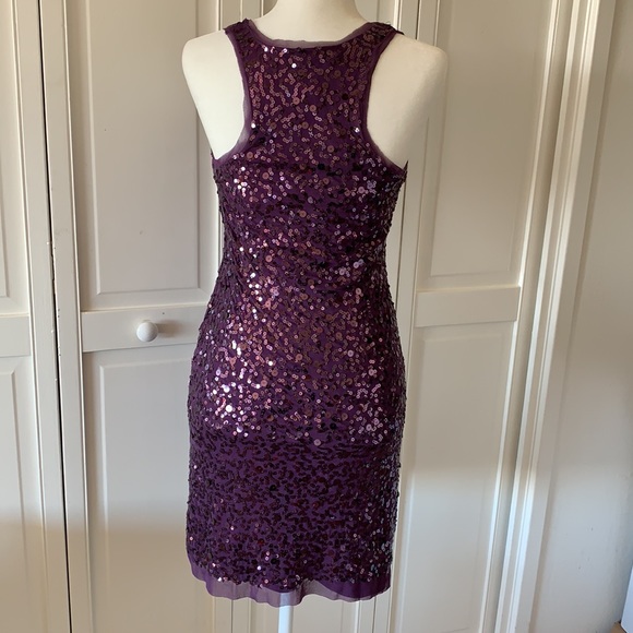 MAX STUDIO PURPLE SEQUIN RACER BACK DRESS - Picture 5 of 6